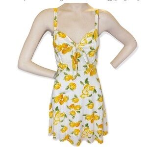 Socialite Lemon Print Rayon Mini Dress